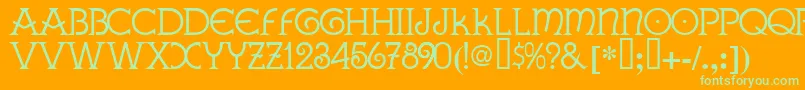 Galla ffy Font – Green Fonts on Orange Background