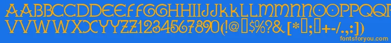 Galla ffy Font – Orange Fonts on Blue Background