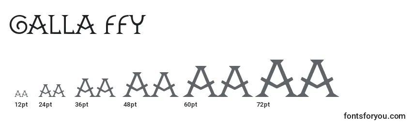 Размеры шрифта Galla ffy