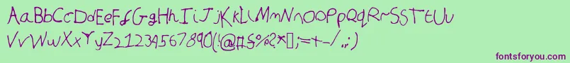 SandcastlemediumTtf-Schriftart – Violette Schriften auf grünem Hintergrund