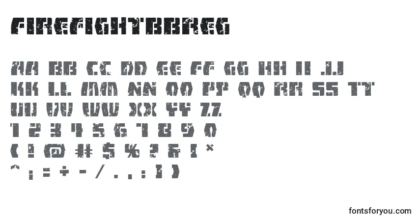 A fonte FirefightbbReg – alfabeto, números, caracteres especiais