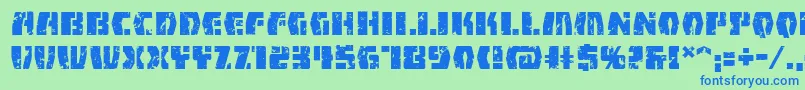 FirefightbbReg Font – Blue Fonts on Green Background