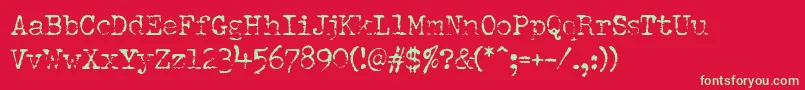 PfdumboldtypewriterOneLight Font – Green Fonts on Red Background