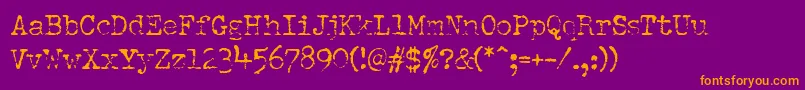 PfdumboldtypewriterOneLight Font – Orange Fonts on Purple Background