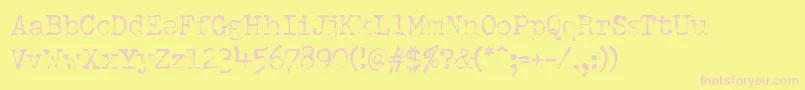 PfdumboldtypewriterOneLight Font – Pink Fonts on Yellow Background