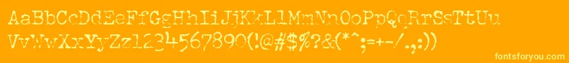 PfdumboldtypewriterOneLight Font – Yellow Fonts on Orange Background