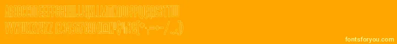 GoticaModernaKkOutlineV1.1-Schriftart – Gelbe Schriften auf orangefarbenem Hintergrund