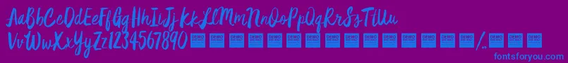 StarDustDemo Font – Blue Fonts on Purple Background