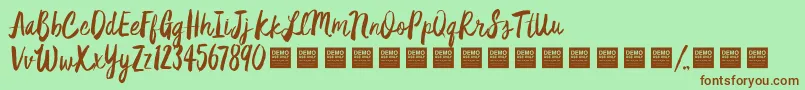 StarDustDemo Font – Brown Fonts on Green Background