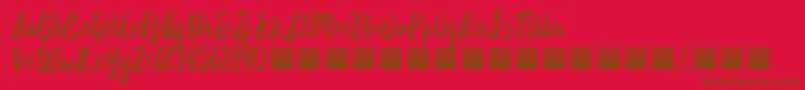 StarDustDemo Font – Brown Fonts on Red Background
