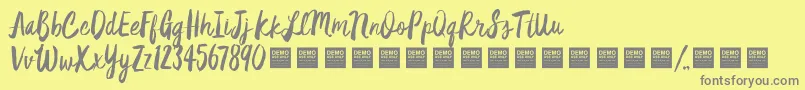 StarDustDemo Font – Gray Fonts on Yellow Background