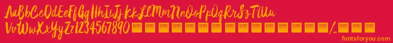 StarDustDemo Font – Orange Fonts on Red Background