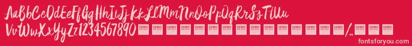 StarDustDemo Font – Pink Fonts on Red Background