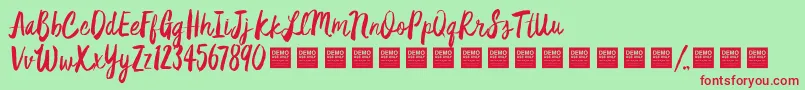 StarDustDemo Font – Red Fonts on Green Background