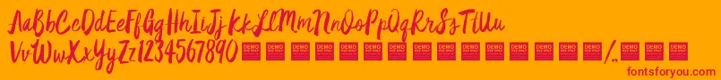 StarDustDemo Font – Red Fonts on Orange Background