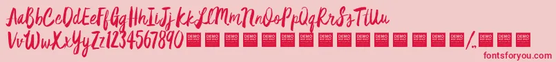 StarDustDemo Font – Red Fonts on Pink Background