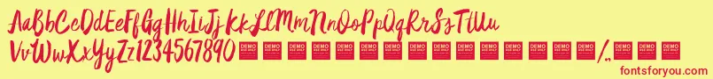 StarDustDemo Font – Red Fonts on Yellow Background