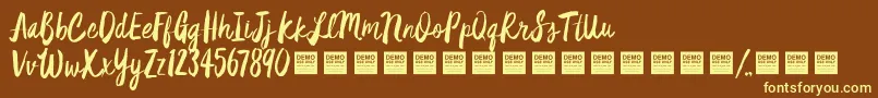 StarDustDemo Font – Yellow Fonts on Brown Background