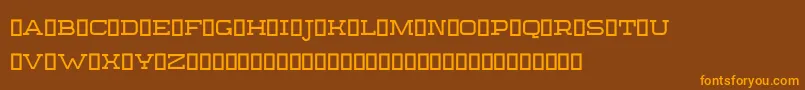 Czcionka SebastienSlabRegularDemo – pomarańczowe czcionki na brązowym tle