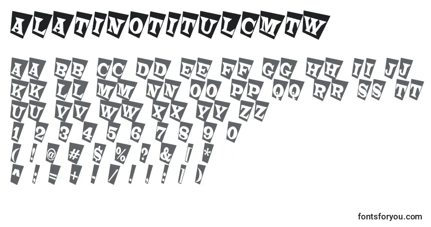 Шрифт ALatinotitulcmtw – алфавит, цифры, специальные символы