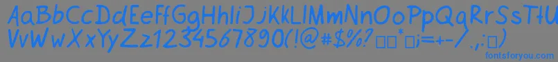 フォントNetsrak – 灰色の背景に青い文字