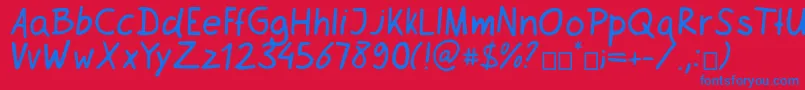 Netsrak Font – Blue Fonts on Red Background