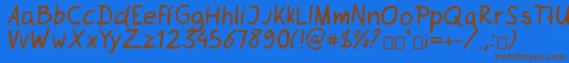 Netsrak Font – Brown Fonts on Blue Background