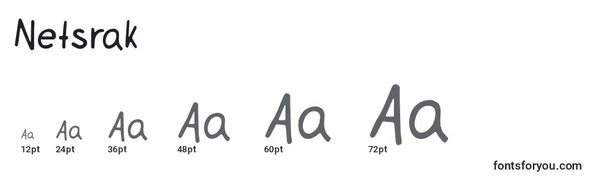 Размеры шрифта Netsrak