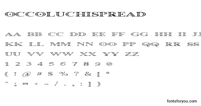 Schriftart OccoluchiSpread – Alphabet, Zahlen, spezielle Symbole