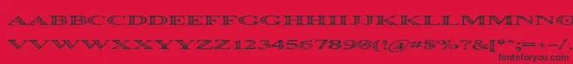 Fonte OccoluchiSpread – fontes pretas em um fundo vermelho