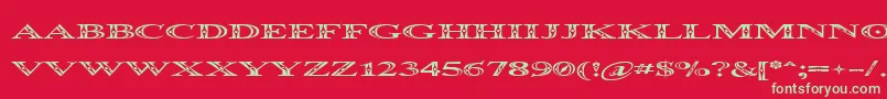 OccoluchiSpread Font – Green Fonts on Red Background