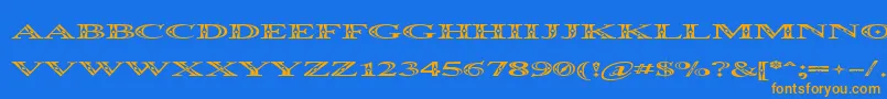 Шрифт OccoluchiSpread – оранжевые шрифты на синем фоне
