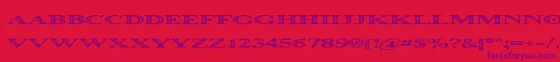 Шрифт OccoluchiSpread – фиолетовые шрифты на красном фоне