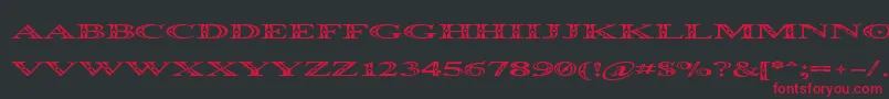 OccoluchiSpread Font – Red Fonts on Black Background