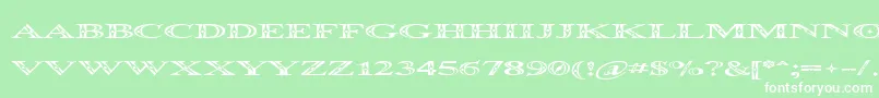 Fonte OccoluchiSpread – fontes brancas em um fundo verde
