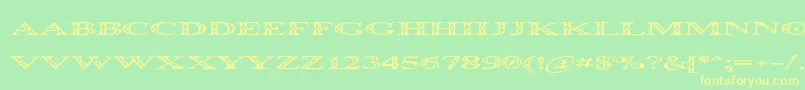 OccoluchiSpread Font – Yellow Fonts on Green Background