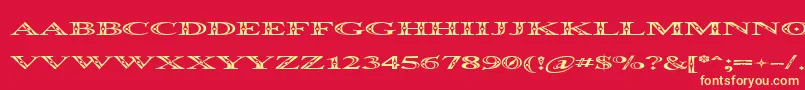 OccoluchiSpread Font – Yellow Fonts on Red Background