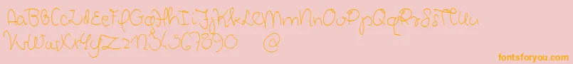 ChickpeasDemo-Schriftart – Orangefarbene Schriften auf rosa Hintergrund