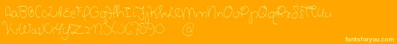 ChickpeasDemo-Schriftart – Gelbe Schriften auf orangefarbenem Hintergrund