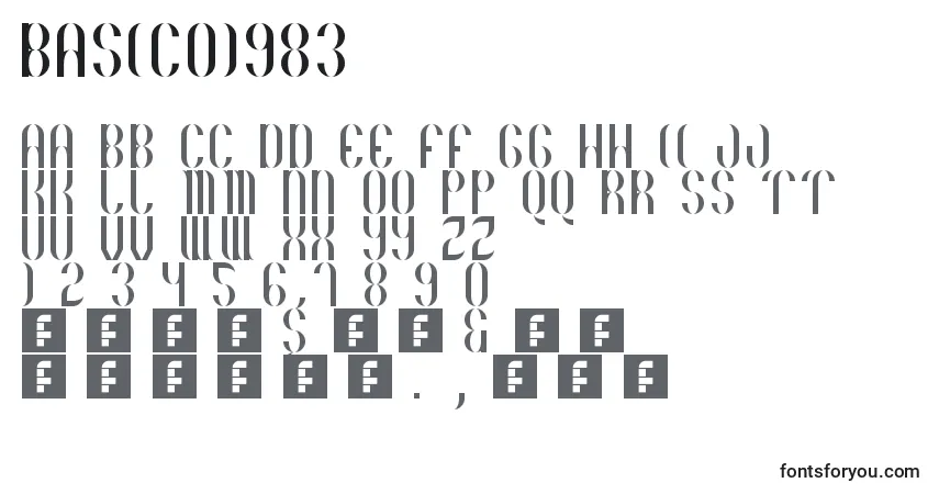 Czcionka Basico1983 – alfabet, cyfry, specjalne znaki