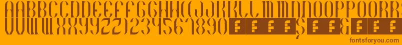 Więcej informacji o czcionce Basico1983 Czcionka Basico1983 – brązowe czcionki na pomarańczowym tle