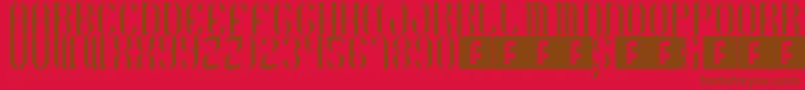 Basico1983 Font – Brown Fonts on Red Background