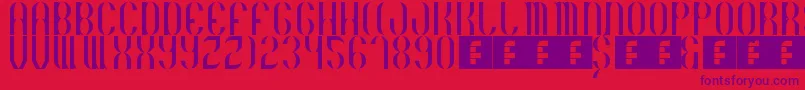 Basico1983 Font – Purple Fonts on Red Background