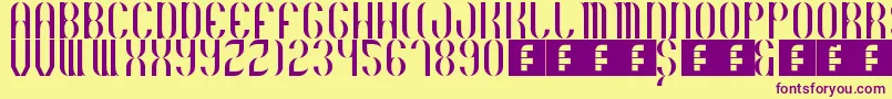 Basico1983 Font – Purple Fonts on Yellow Background