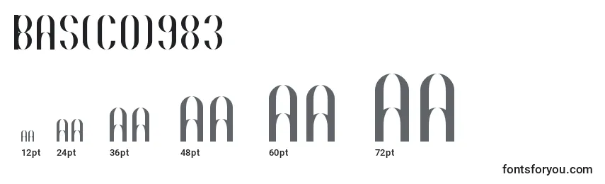 Basico1983 Font Sizes