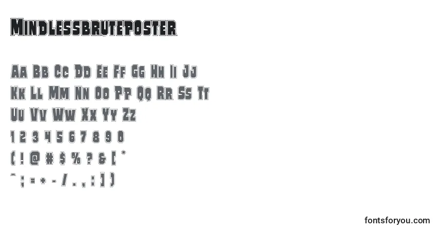 Schriftart Mindlessbruteposter – Alphabet, Zahlen, spezielle Symbole