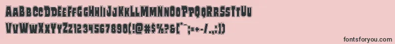 Mindlessbruteposter-fontti – mustat fontit vaaleanpunaisella taustalla