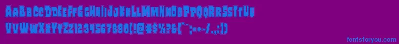 フォントMindlessbruteposter – 紫色の背景に青い文字
