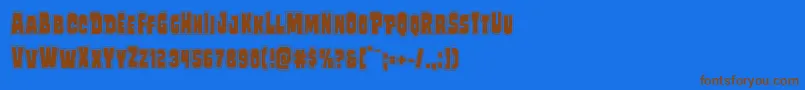 Mindlessbruteposter Font – Brown Fonts on Blue Background
