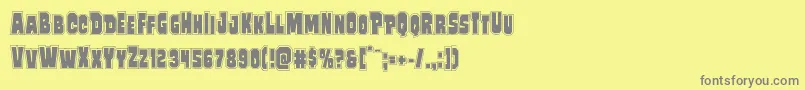 Mindlessbruteposter-fontti – harmaat kirjasimet keltaisella taustalla